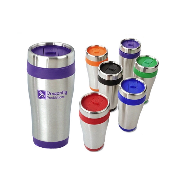 16oz Insulated Stainless Steel Travel Mugs Car Mug - 16oz Insulated Stainless Steel Travel Mugs Car Mug - Image 0 of 1