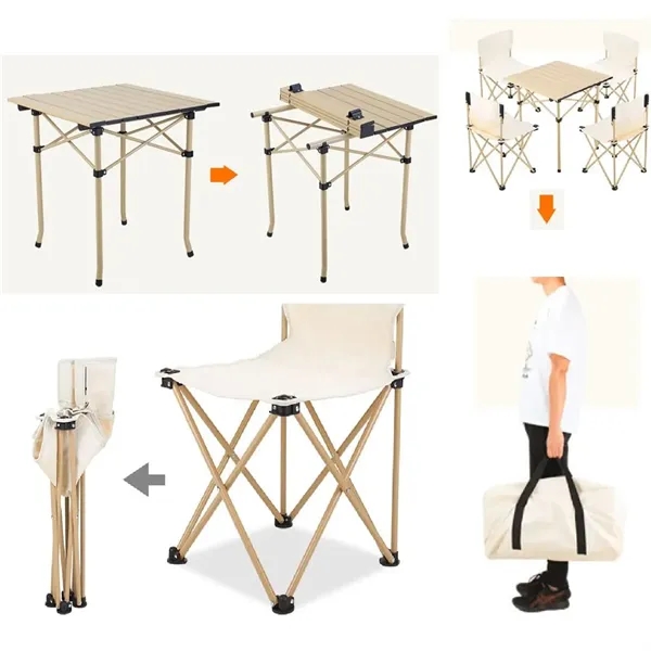 Outdoor Folding Table and Chair Set - Outdoor Folding Table and Chair Set - Image 2 of 3
