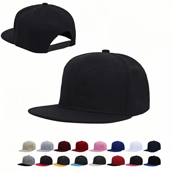 Flat Bill Snapback Hat Adjustable Cap - Flat Bill Snapback Hat Adjustable Cap - Image 0 of 5