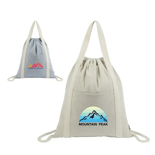 Renew II 9 oz. Recycled Cotton Drawstring Bag - Renew II 9 oz. Recycled Cotton Drawstring Bag - Image 0 of 2
