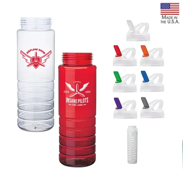 Malibu 26 oz. PET Bottle with Flip Spout & Infuser - Malibu 26 oz. PET Bottle with Flip Spout & Infuser - Image 0 of 1