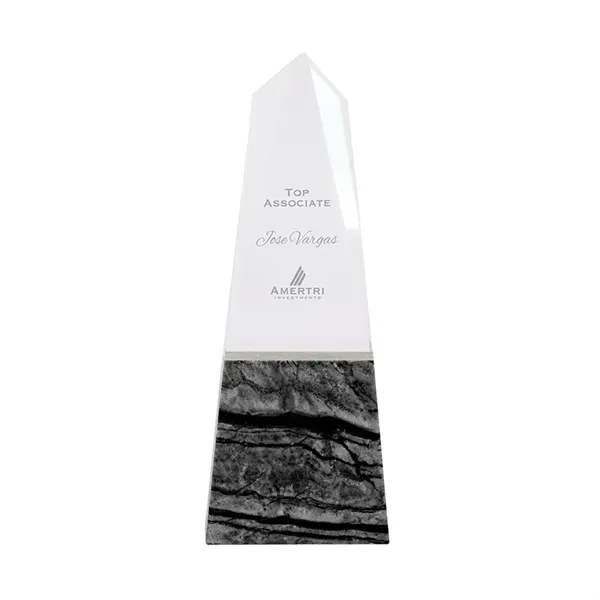 Deneb Crystal Obelisk with Marble Base - Deneb Crystal Obelisk with Marble Base - Image 0 of 4