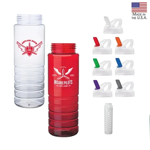 Malibu 26 oz. PET Bottle with Flip Spout & Infuser