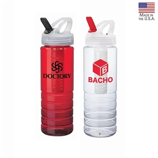 Custom Malibu 26 oz. PET Bottle with Flip Spout & Infuser