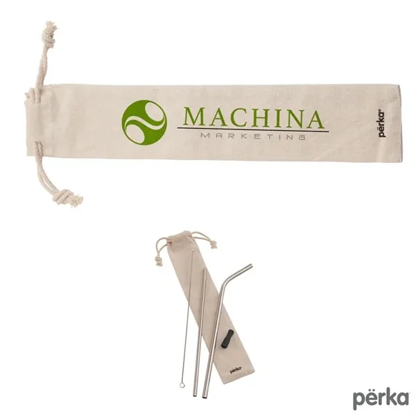 Custom Perka® Avila 5-Piece Stainless Steel Straw Set