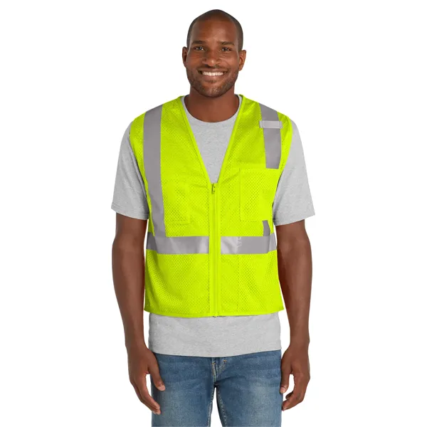 CornerStone ANSI 107 Class 2 Mesh Zippered Vest. - CornerStone ANSI 107 Class 2 Mesh Zippered Vest. - Image 5 of 10