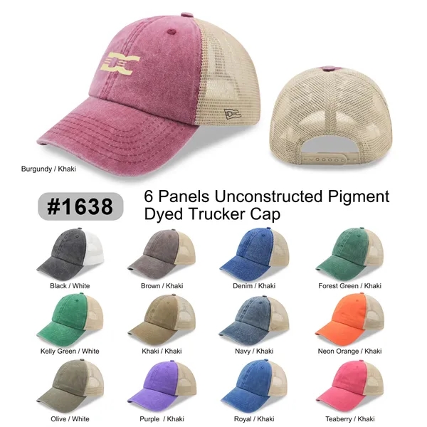 6 Panel Low Profile Trucker Cap Soft Comfortable Mesh back - 6 Panel Low Profile Trucker Cap Soft Comfortable Mesh back - Image 0 of 18