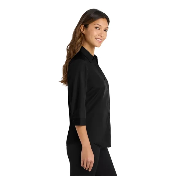 Port Authority Women's 3/4-Sleeve Carefree Poplin Shirt. - Port Authority Women's 3/4-Sleeve Carefree Poplin Shirt. - Image 2 of 14