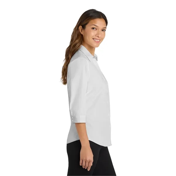 Port Authority Women's 3/4-Sleeve Carefree Poplin Shirt. - Port Authority Women's 3/4-Sleeve Carefree Poplin Shirt. - Image 5 of 14