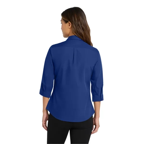 Port Authority Women's 3/4-Sleeve Carefree Poplin Shirt. - Port Authority Women's 3/4-Sleeve Carefree Poplin Shirt. - Image 9 of 14