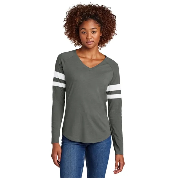 Sport-Tek Women's Halftime Stripe Long Sleeve V-Neck Tee - Sport-Tek Women's Halftime Stripe Long Sleeve V-Neck Tee - Image 1 of 24