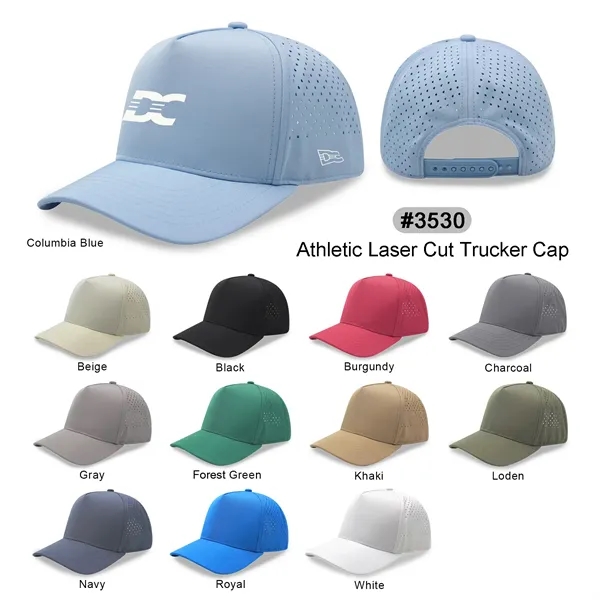 5 Panel Sport Trucker Cap w/Laser Cut Mesh Back - 5 Panel Sport Trucker Cap w/Laser Cut Mesh Back - Image 0 of 16