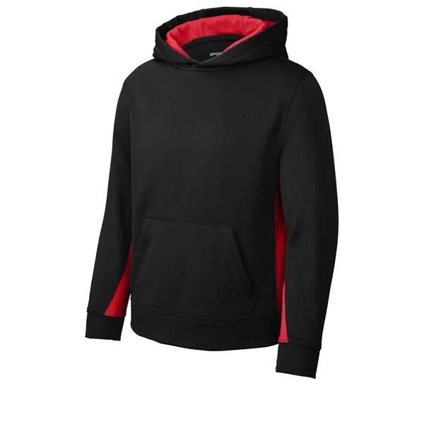 Sport-Tek Youth Sport-Wick Fleece Colorblock Hooded Pullo... - Sport-Tek Youth Sport-Wick Fleece Colorblock Hooded Pullo... - Image 8 of 19