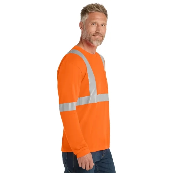 CornerStone ANSI 107 Class 2 Long Sleeve Safety T-Shirt. - CornerStone ANSI 107 Class 2 Long Sleeve Safety T-Shirt. - Image 4 of 10