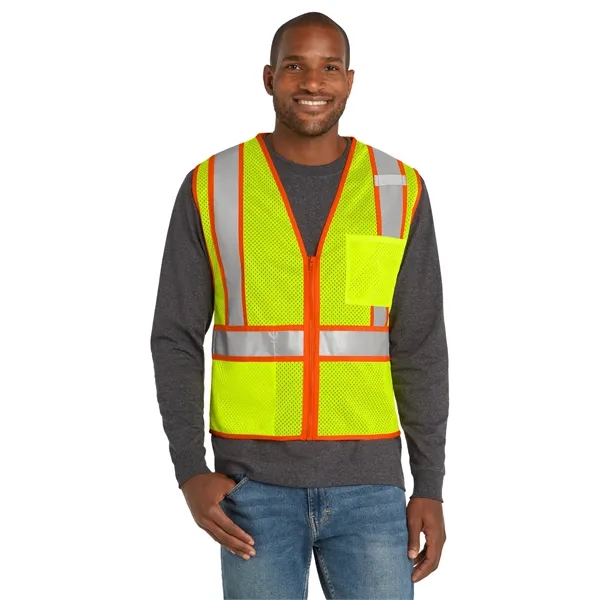 CornerStone ANSI 107 Class 2 Mesh Zippered Two-Tone Vest. - CornerStone ANSI 107 Class 2 Mesh Zippered Two-Tone Vest. - Image 0 of 5