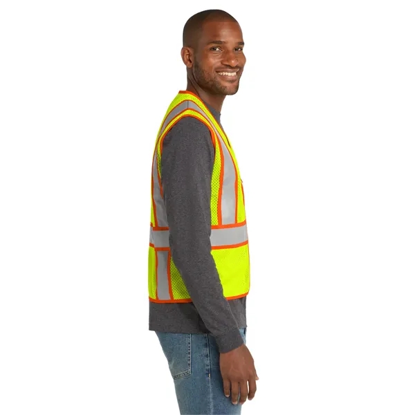 CornerStone ANSI 107 Class 2 Mesh Zippered Two-Tone Vest. - CornerStone ANSI 107 Class 2 Mesh Zippered Two-Tone Vest. - Image 2 of 5