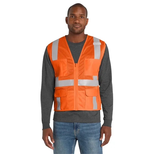 CornerStone ANSI 107 Class 2 Mesh Six-Pocket Zippered Vest. - CornerStone ANSI 107 Class 2 Mesh Six-Pocket Zippered Vest. - Image 0 of 10