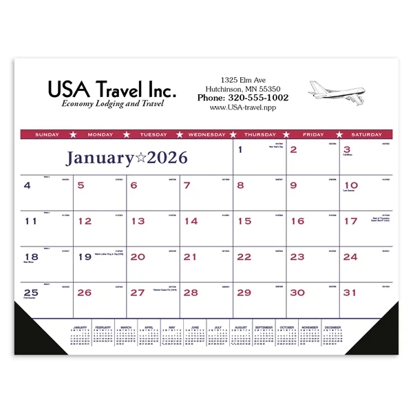 Triumph® Calendars Patriotic Desk Pad with Vinyl Corners - Triumph® Calendars Patriotic Desk Pad with Vinyl Corners - Image 0 of 1
