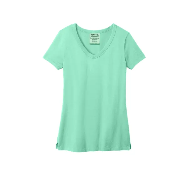 Port & Company Women's Beach Wash Garment-Dyed V-Neck Tee - Port & Company Women's Beach Wash Garment-Dyed V-Neck Tee - Image 17 of 44