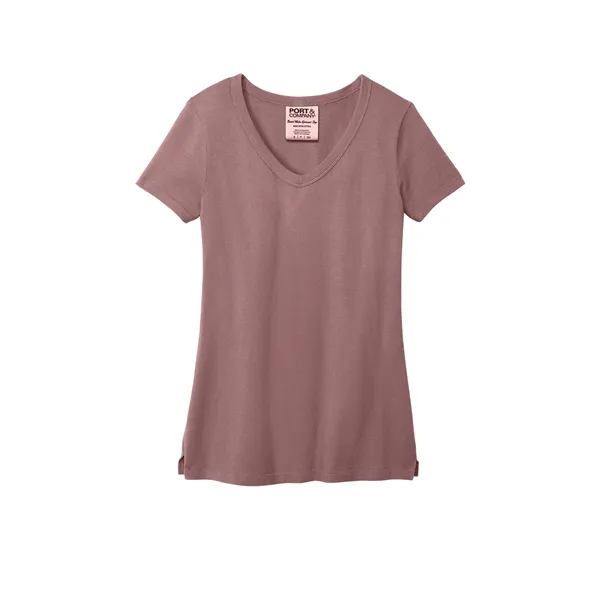 Port & Company Women's Beach Wash Garment-Dyed V-Neck Tee - Port & Company Women's Beach Wash Garment-Dyed V-Neck Tee - Image 22 of 44