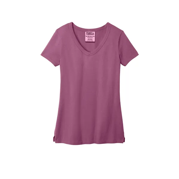 Port & Company Women's Beach Wash Garment-Dyed V-Neck Tee - Port & Company Women's Beach Wash Garment-Dyed V-Neck Tee - Image 37 of 44