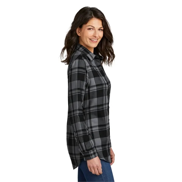 Port Authority Women's Plaid Flannel Tunic . - Port Authority Women's Plaid Flannel Tunic . - Image 2 of 29