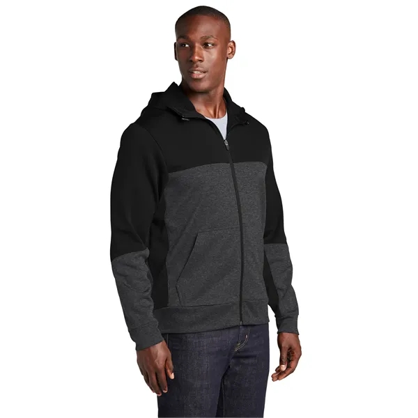 Sport-Tek Tech Fleece Colorblock Full-Zip Hooded Jacket. - Sport-Tek Tech Fleece Colorblock Full-Zip Hooded Jacket. - Image 3 of 25