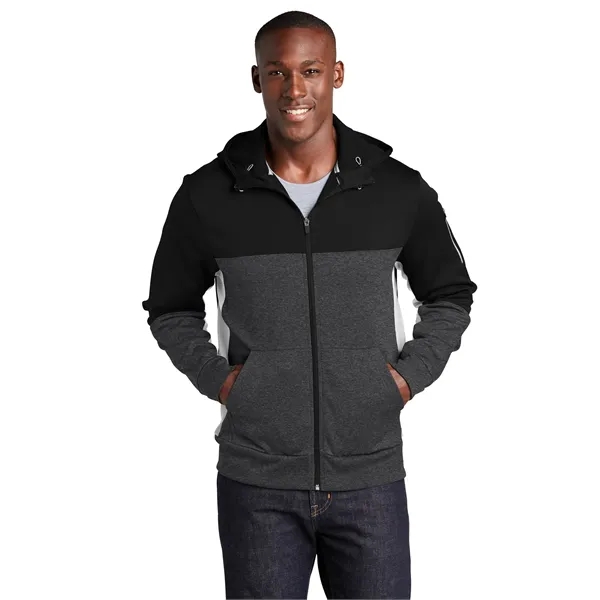Sport-Tek Tech Fleece Colorblock Full-Zip Hooded Jacket. - Sport-Tek Tech Fleece Colorblock Full-Zip Hooded Jacket. - Image 20 of 25