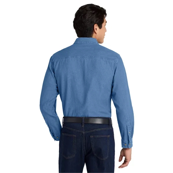 Port Authority Tall Long Sleeve Denim Shirt. - Port Authority Tall Long Sleeve Denim Shirt. - Image 1 of 4