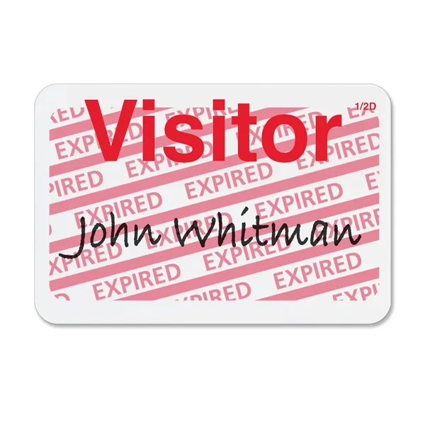 2-Part Expiring Badge FRONT PART, Hand-Writable, Visitor - 2-Part Expiring Badge FRONT PART, Hand-Writable, Visitor - Image 4 of 4