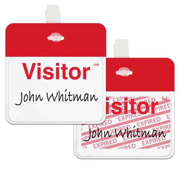 2-Part Expiring Badge FRONT PART, Hand-Writable, Visitor - 2-Part Expiring Badge FRONT PART, Hand-Writable, Visitor - Image 0 of 4