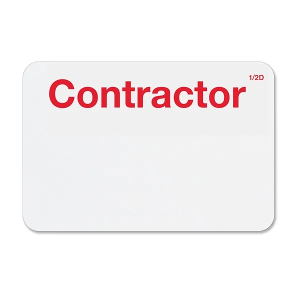 2-Part Expiring Badge Front Parts, Hand-Writable, CONTRACTOR - 2-Part Expiring Badge Front Parts, Hand-Writable, CONTRACTOR - Image 2 of 4
