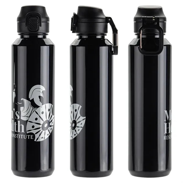 Switchback 27 oz RPET Bottle with Snap-Top Lid & Carabiner - Switchback 27 oz RPET Bottle with Snap-Top Lid & Carabiner - Image 1 of 4