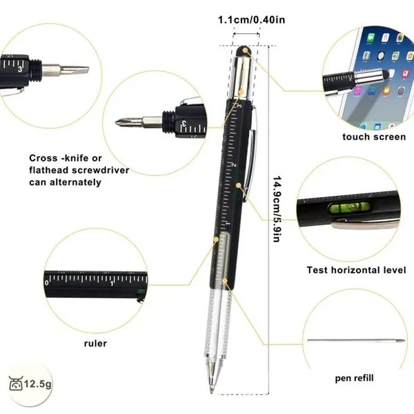 6 In 1 Multifunctional Tool Ballpoint Pen - 6 In 1 Multifunctional Tool Ballpoint Pen - Image 1 of 5