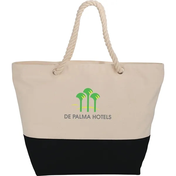 Zippered 12oz Cotton Canvas Rope Tote - Zippered 12oz Cotton Canvas Rope Tote - Image 0 of 0
