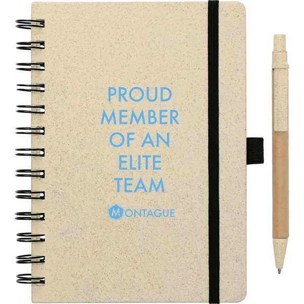 FSC® Mix 5" x 7" Wheat Straw Notebook with Pen - FSC® Mix 5" x 7" Wheat Straw Notebook with Pen - Image 0 of 8