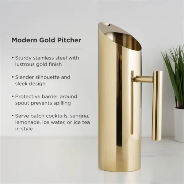 Viski® Modern Gold Pitcher - Viski® Modern Gold Pitcher - Image 4 of 6