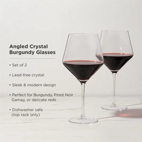 Viski® Raye Angled Crystal Burgundy Glass - Viski® Raye Angled Crystal Burgundy Glass - Image 6 of 9