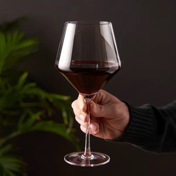 Viski® Raye Angled Crystal Burgundy Glass - Viski® Raye Angled Crystal Burgundy Glass - Image 3 of 9