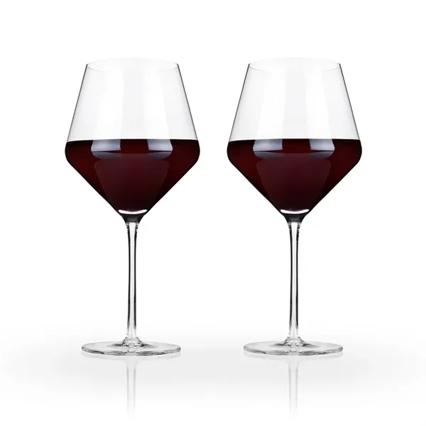 Viski® Raye Angled Crystal Burgundy Glass - Viski® Raye Angled Crystal Burgundy Glass - Image 1 of 9