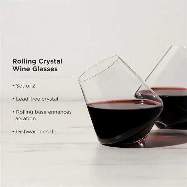 Viski® Rolling Crystal Wine Glass - Viski® Rolling Crystal Wine Glass - Image 10 of 11