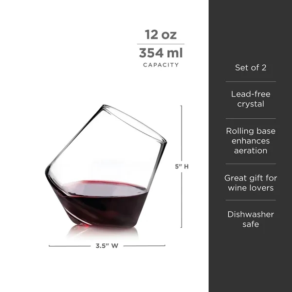 Viski® Rolling Crystal Wine Glass - Viski® Rolling Crystal Wine Glass - Image 6 of 11
