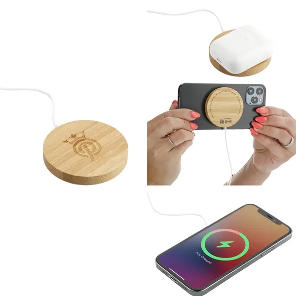 FSC® 100% Bamboo MagClick™ Fast Wireless Pad - FSC® 100% Bamboo MagClick™ Fast Wireless Pad - Image 1 of 9