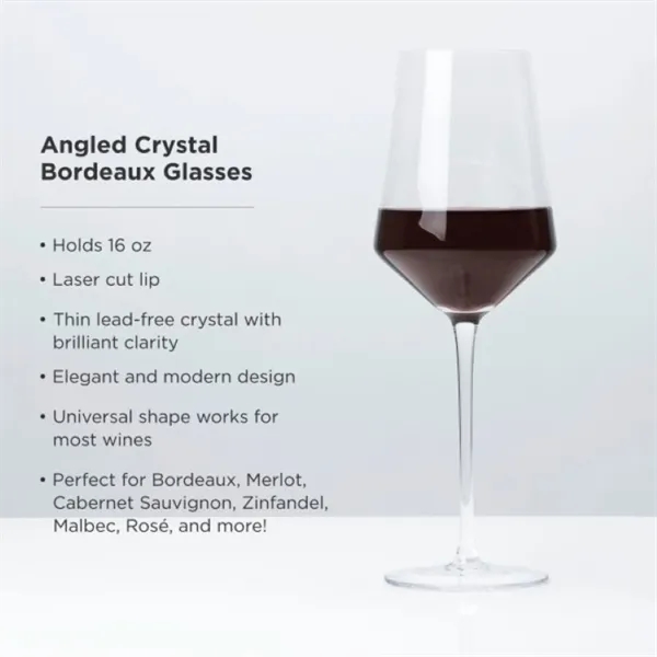 Viski® Raye Angled Crystal Bordeaux Glass - Viski® Raye Angled Crystal Bordeaux Glass - Image 6 of 6