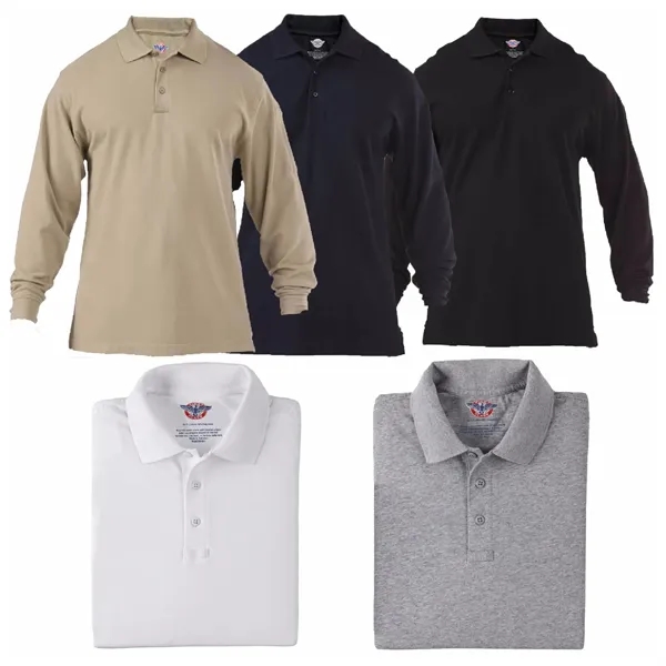 First Class Men's Long Sleeve Tactical Jersey Polo Shirt - First Class Men's Long Sleeve Tactical Jersey Polo Shirt - Image 0 of 5