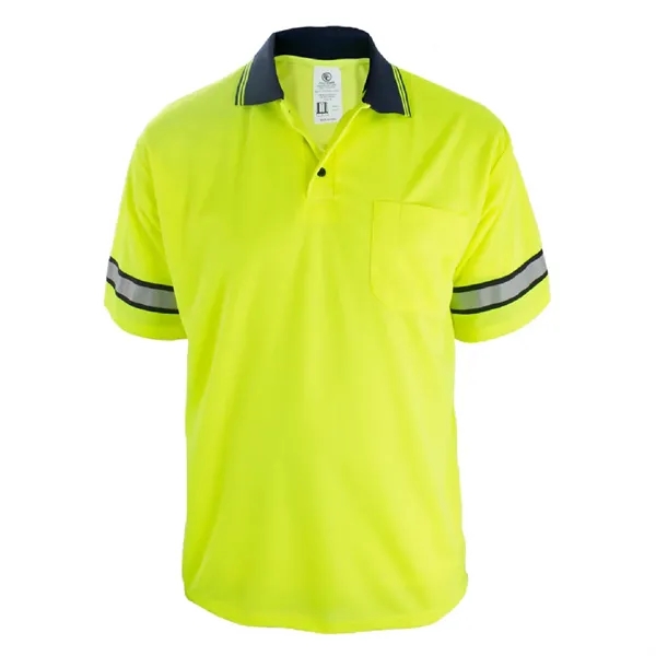 First Class High Visibility Polo Shirt Reflective Stripes - First Class High Visibility Polo Shirt Reflective Stripes - Image 2 of 3