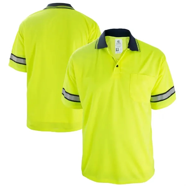 First Class High Visibility Polo Shirt Reflective Stripes - First Class High Visibility Polo Shirt Reflective Stripes - Image 0 of 3