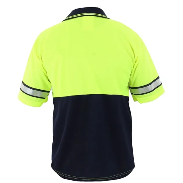 First Class High Visibility Polo Shirt Reflective Stripes - First Class High Visibility Polo Shirt Reflective Stripes - Image 1 of 1