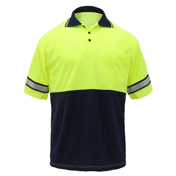 First Class High Visibility Polo Shirt Reflective Stripes - First Class High Visibility Polo Shirt Reflective Stripes - Image 0 of 1