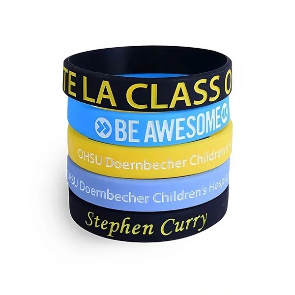 1/2" Color Filled Silcone Wristbands
